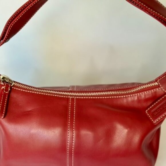 Red Leather Legacy Demi Soho Hobo Bag style 9564 - Picture 2 of 6
